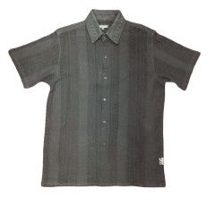COTTON LACE STRIPE SHORT SLEEVES SHIRT