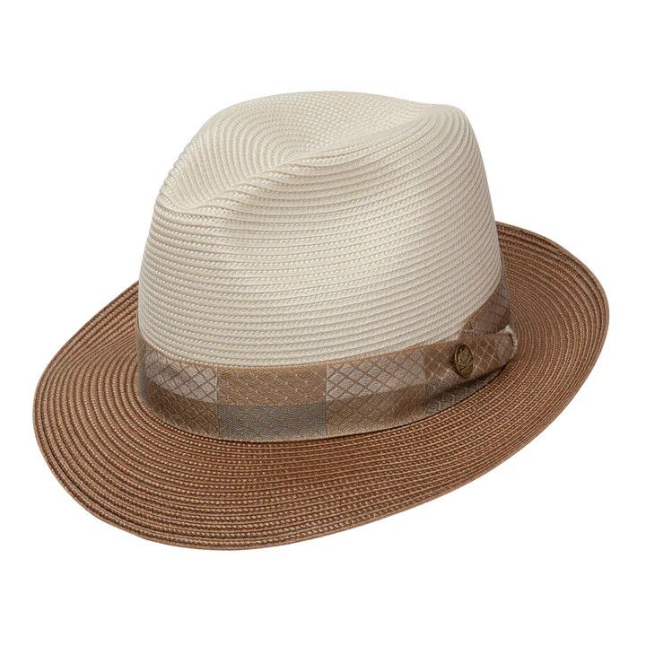 STETSON STRAW HAT ANDOVER , Color: IVORY/COGNAC, Size: 6 7/8