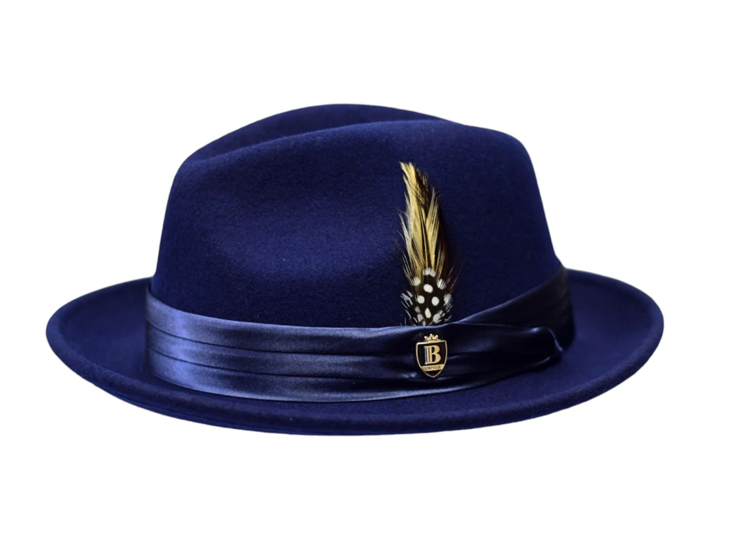 CRUSHABLE WOOL FEDORA HAT, Color: BLUE, Size: S