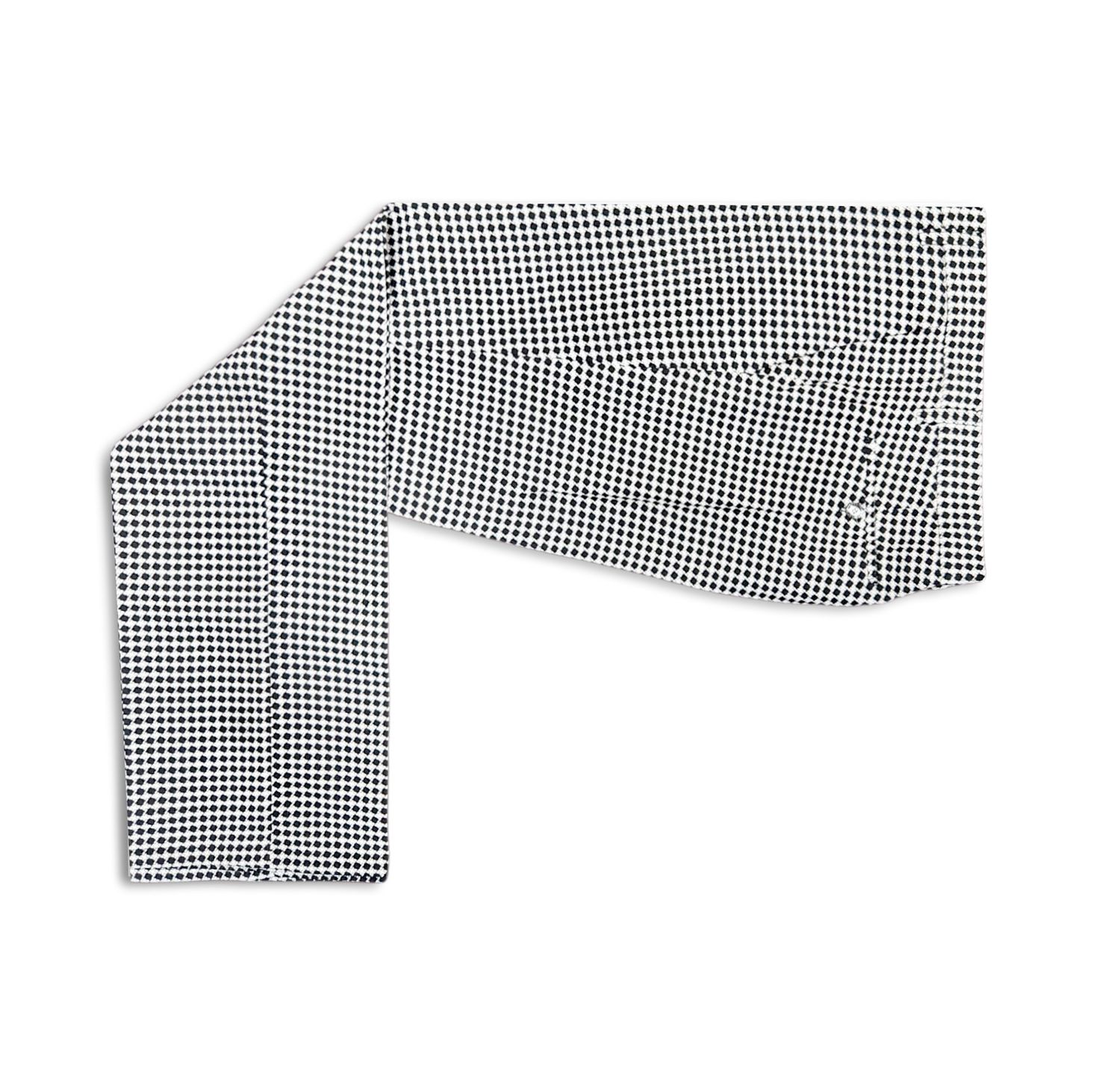 FLAT FRONT TEXTURED DRESS PANTS, Color: BLACK AND WHITE, Size: 32