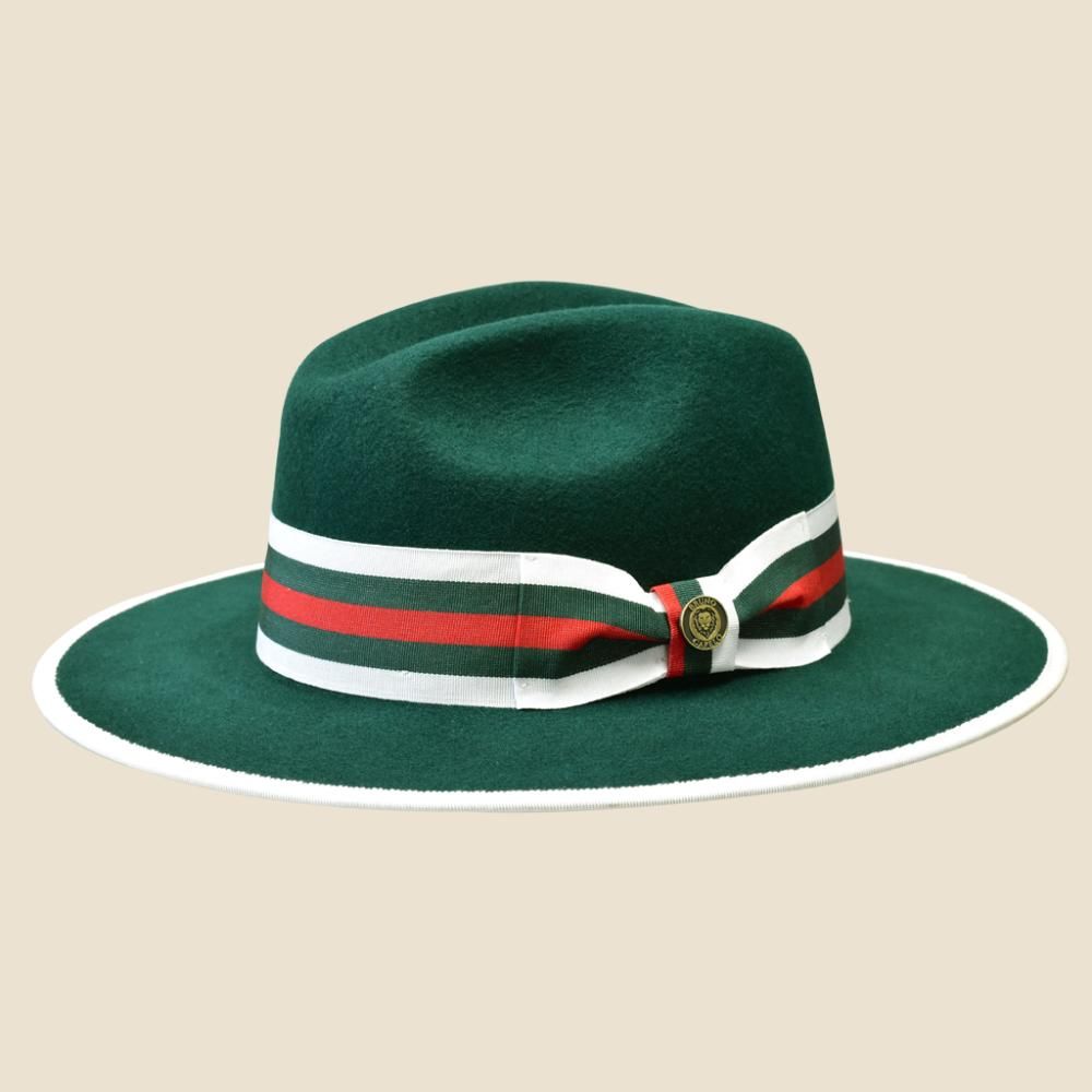 BRUNO CAPELO WESLEY COLLECTION, Color: Dark Green/White Green and Red Band, Size: S