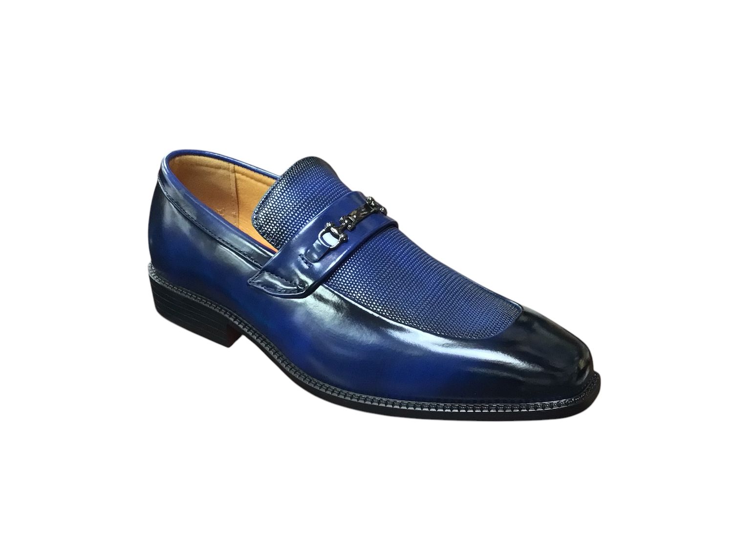 ANTONIO SLIP ON WITH BUCKLE DESIGN, Color: NAVY, Size: 8.5