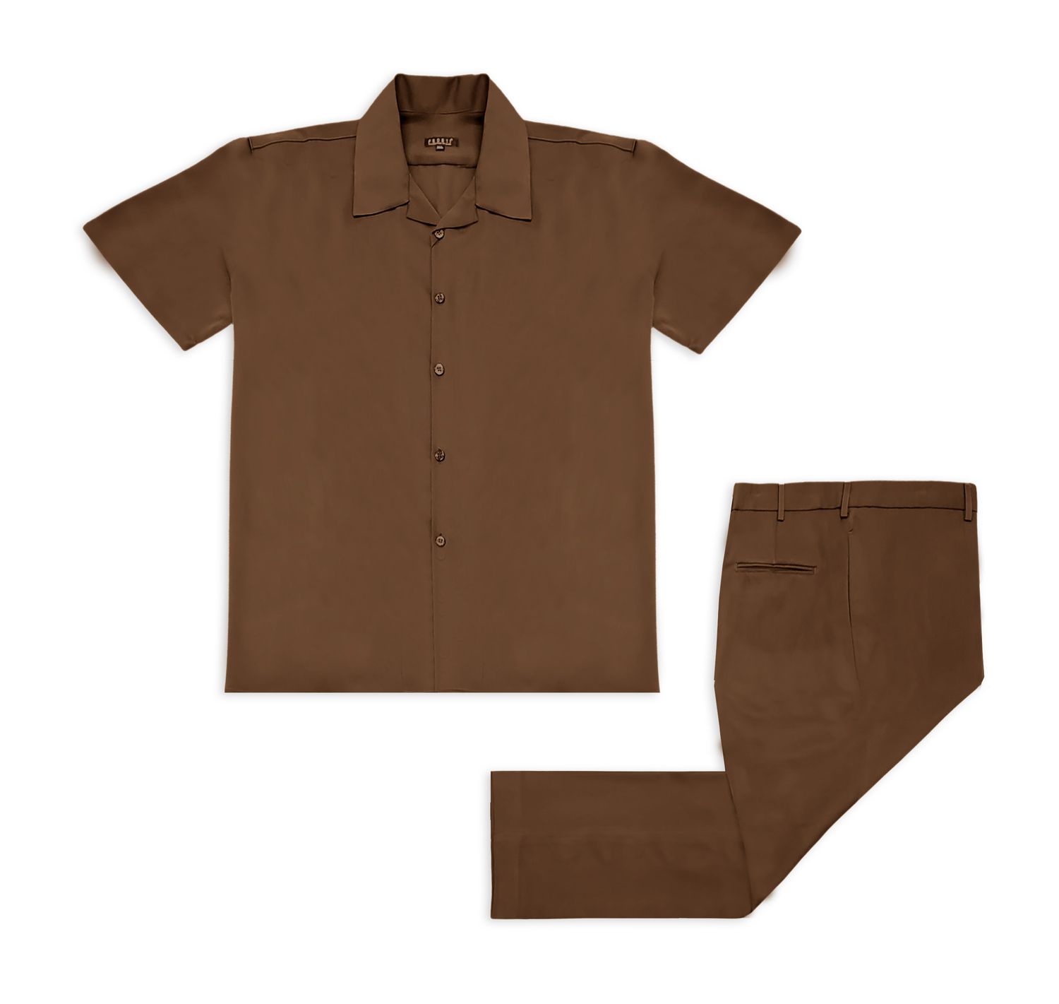 2PC LUXURY WALKING SUIT, Color: BROWN, Size: 3XL