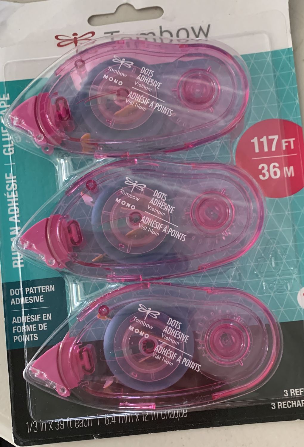 BJR- GLUE TAPE- DOTS- REFILL 3-PK- MONO TOMBOW RUNNER