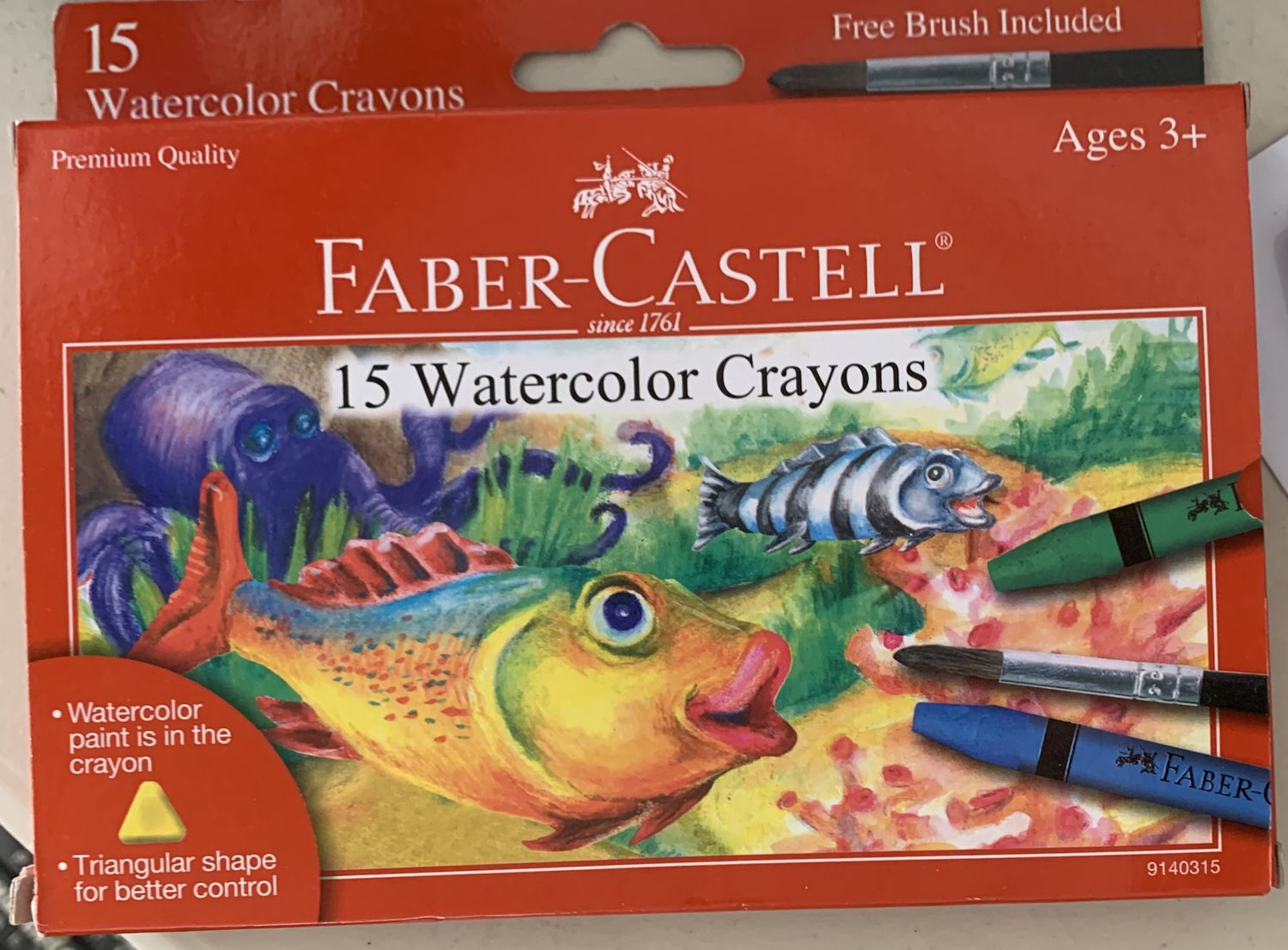 BJR- WATERCOLOR CRAYONS 15/PK