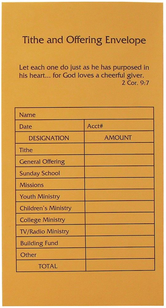 OFFERING ENVELOPES- TITHE &amp; OFFERING- 100/PACK