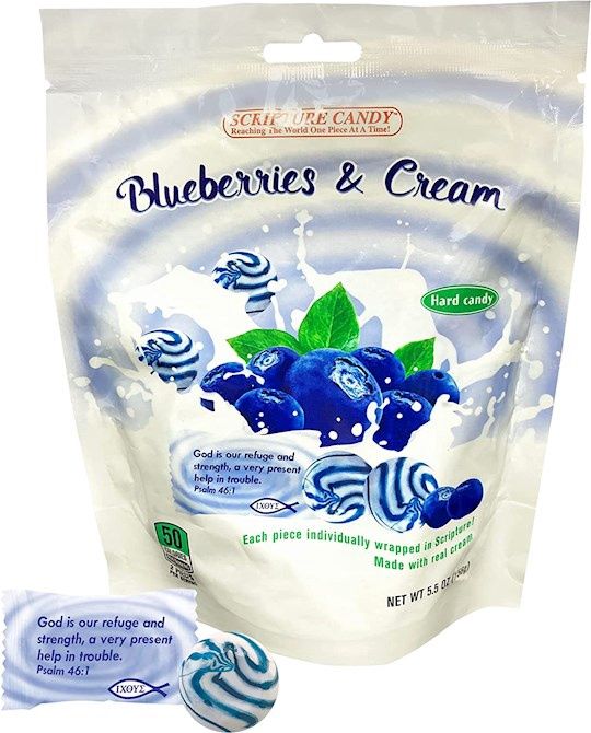 BLUEBERRIES &amp; CREAM 5.50Z SCRIPTURE CANDY