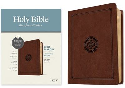 B-KJV- FILAMENT WIDE MARGIN JOURNALING EDITION- DARK BROWN MEDALLION