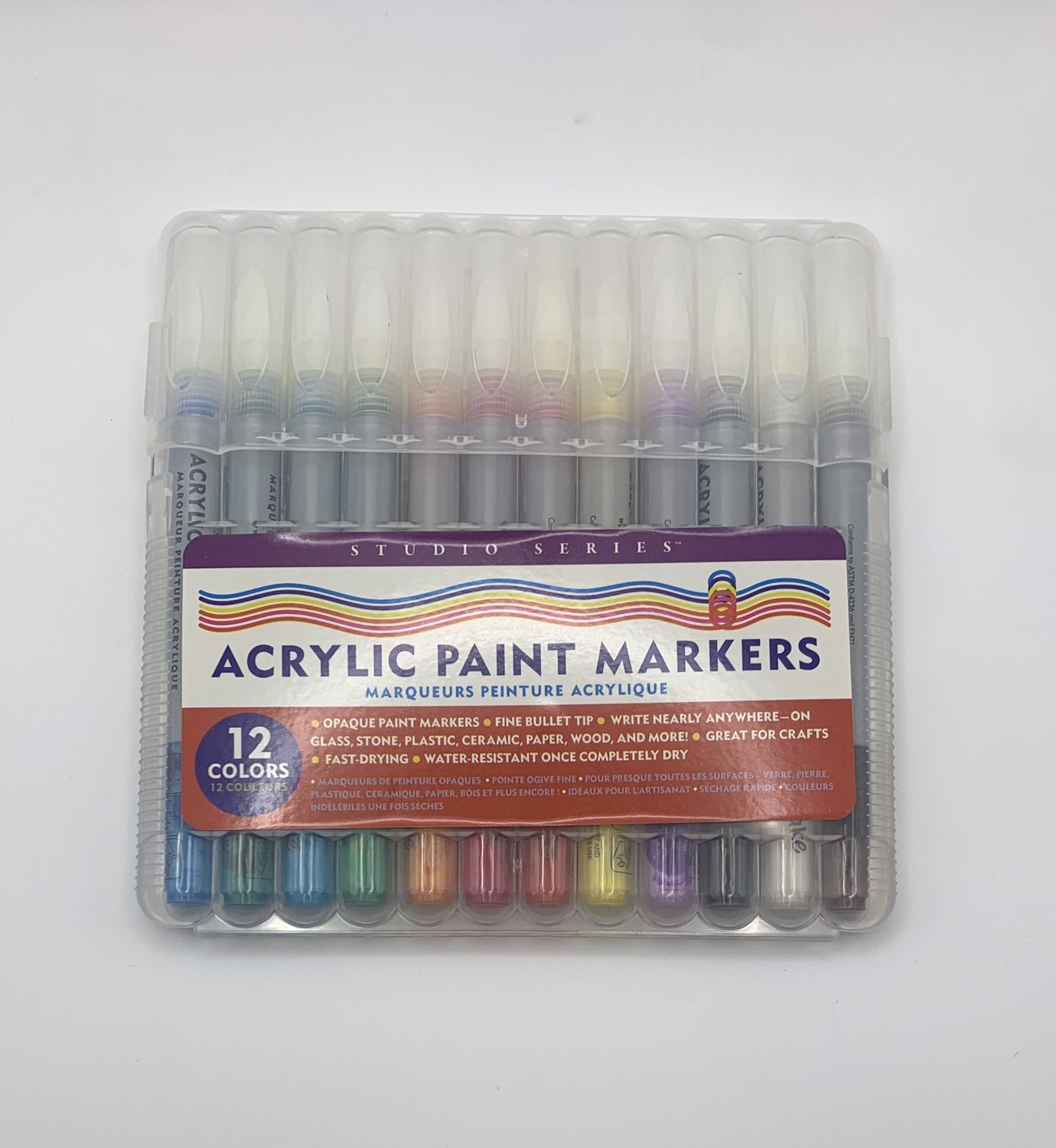 BJR- ACRYLIC PAINT MARKERS PENS SET OF 12