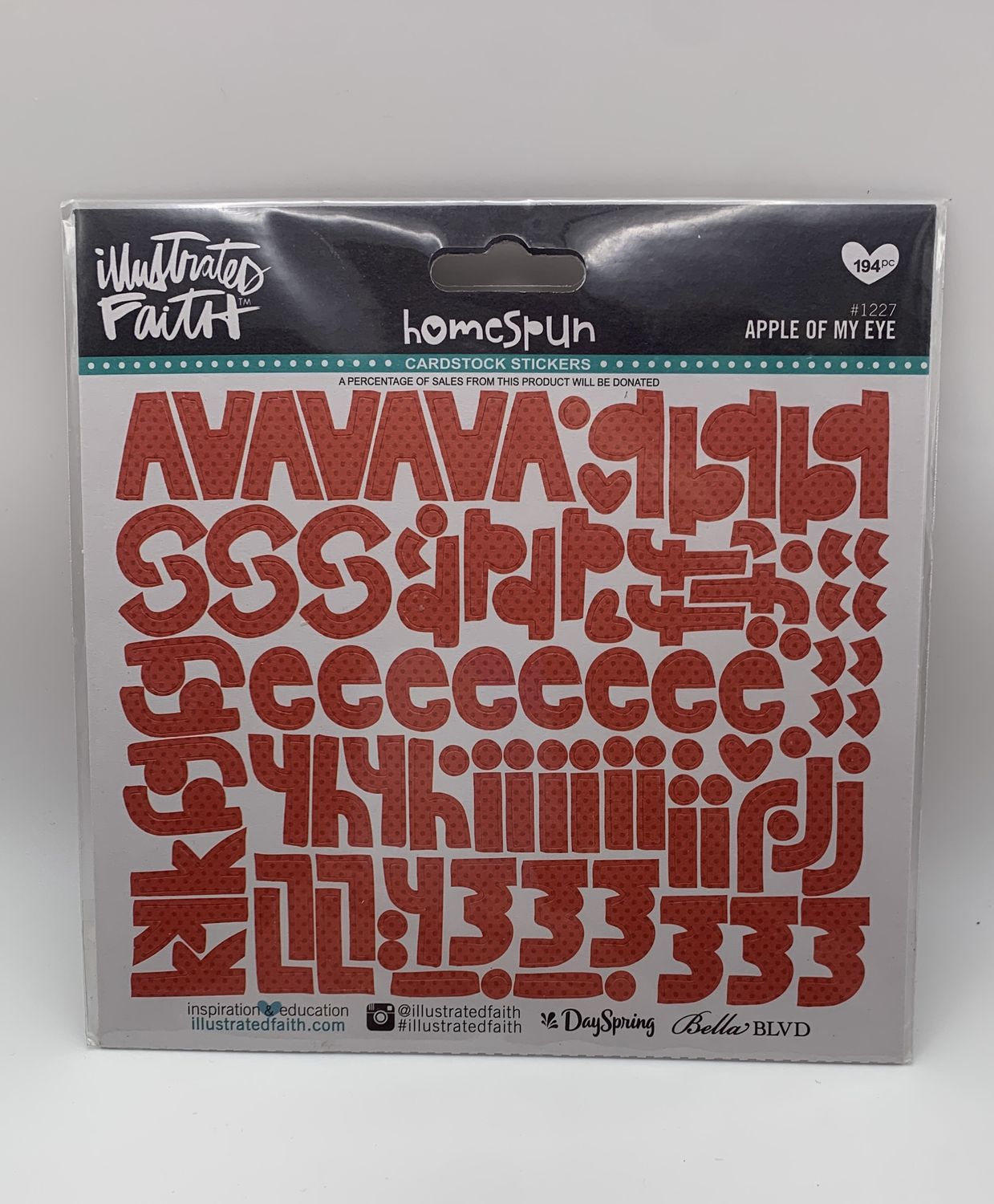 BJR- STICKERS- HOMESPUN ALPHA- APPLE RED