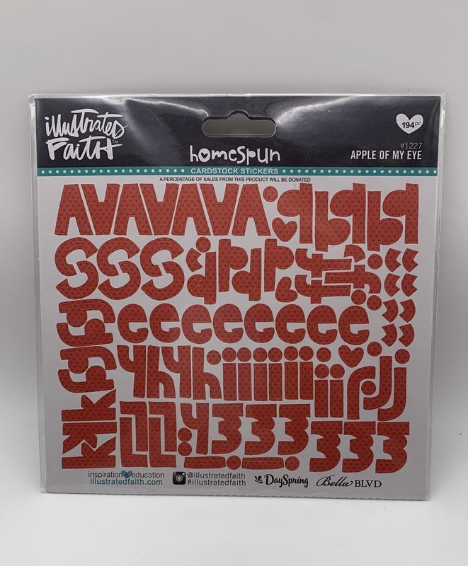 BJR- STICKERS- HOMESPUN ALPHA- APPLE RED