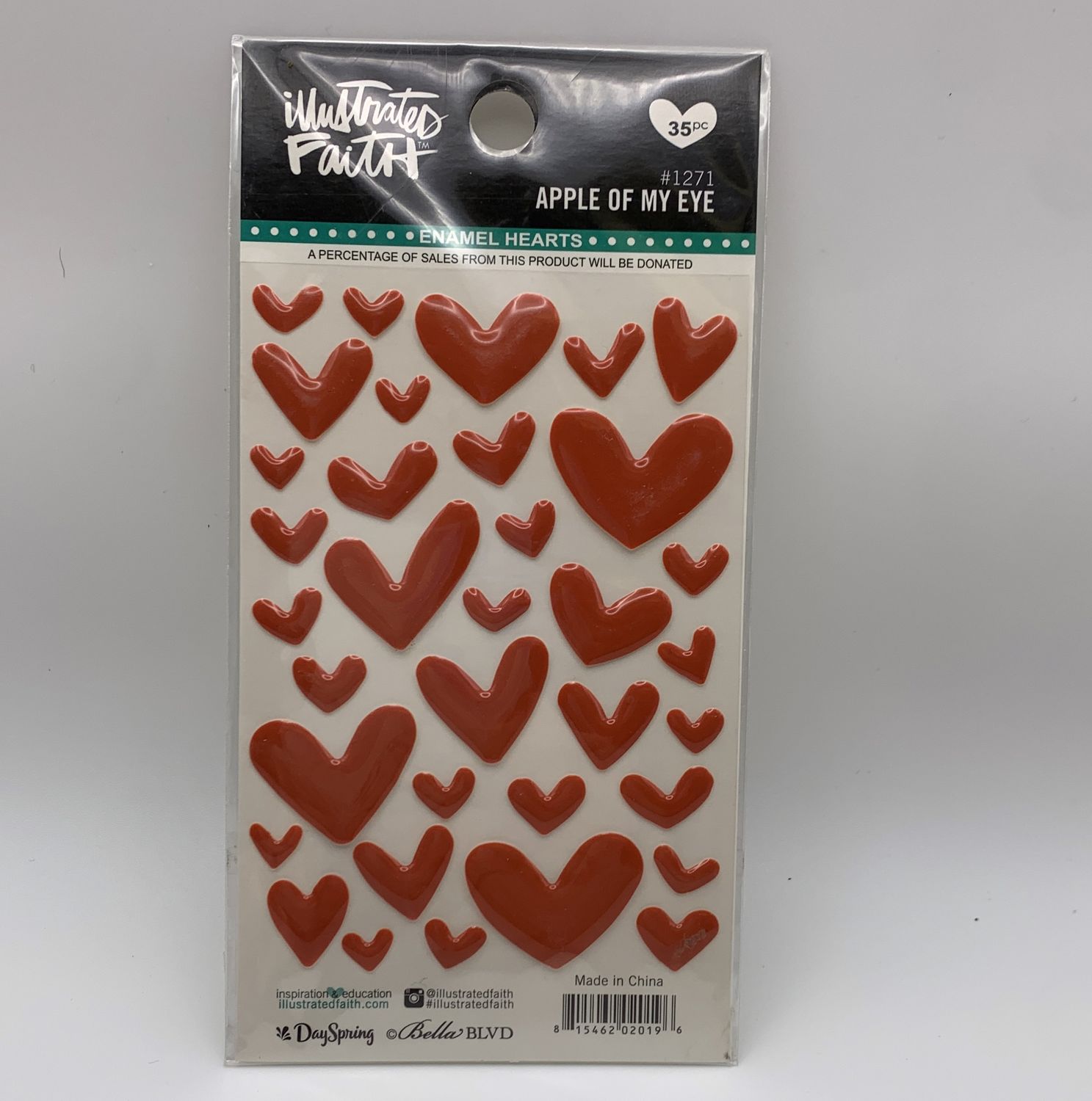 BJR- ENAMEL HEARTS- APPLE