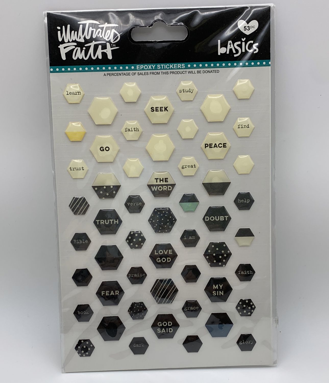 BJR- EPOXY MINI HEXIES- BLACK EYED PEA MIX