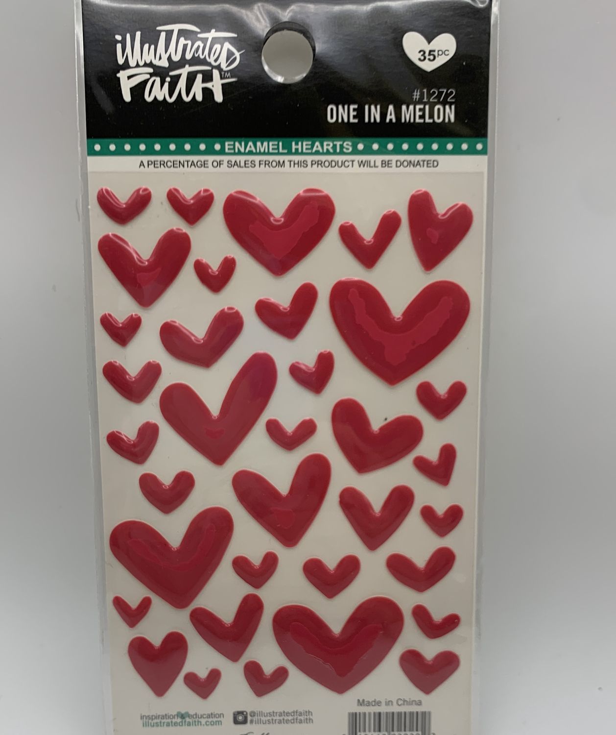 BJR- ENAMEL HEARTS- ONE IN A MELON