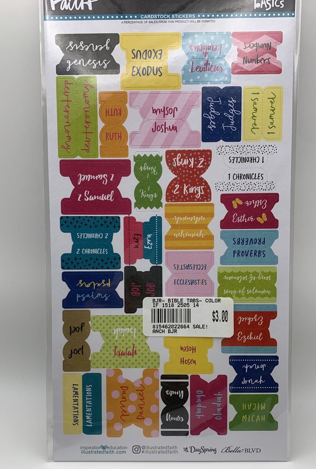 BJR- BIBLE TABS- COLORFUL- SALE