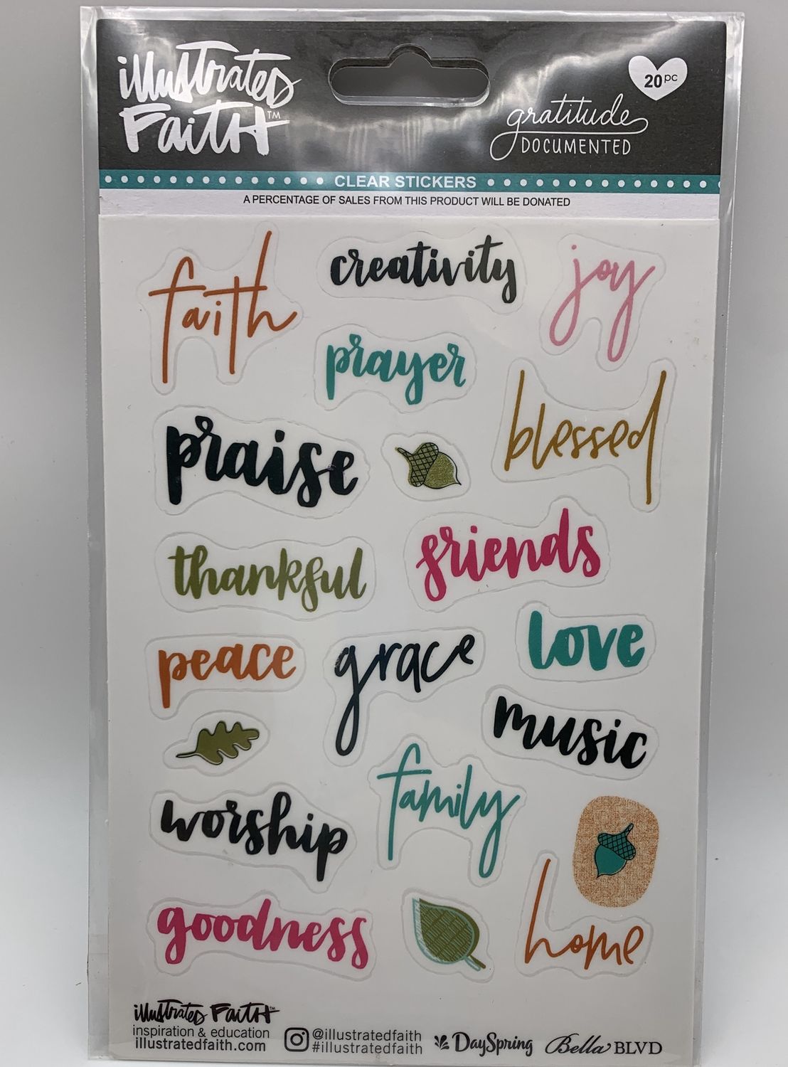 BJR- CLEAR STICKERS- GRATITUDE DOCUMENTED