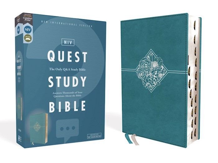 B-NIV- QUEST STUDY BIBLE TEAL LEATHERLIKE INDEXED
