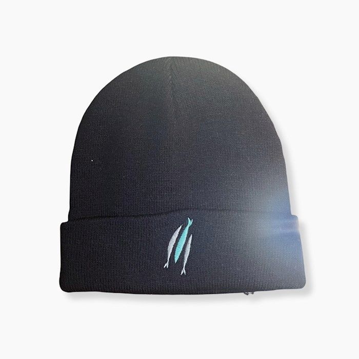 BEANIE- CHOSEN- THREE FISH, BLACK