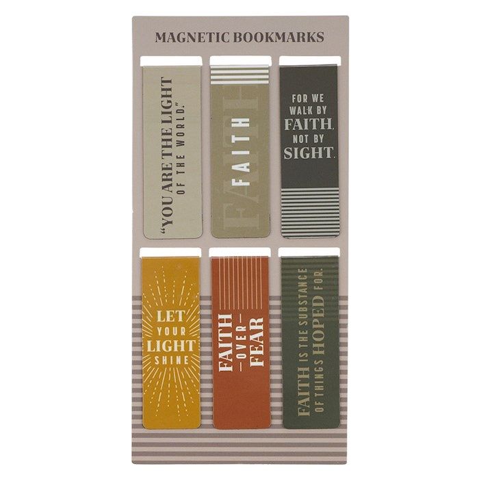 MAGNETIC BOOKMARK SET- FAITH OVER FEAR- SET OF 6