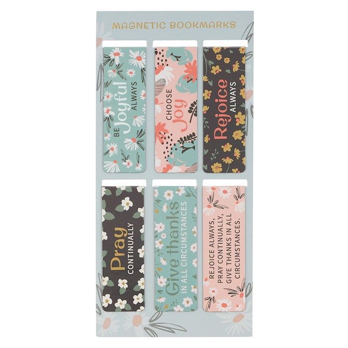 MAGNETIC BOOKMARK SET- BE JOYFUL ALWAYS- SET OF 6