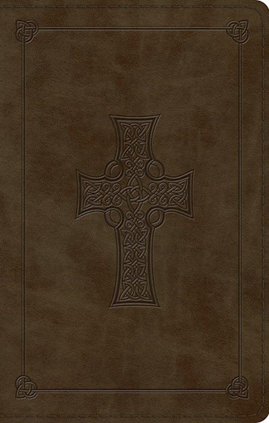 B-ESV- LARGE PRINT VALUE THINLINE BIBLE- OLIVE CELTIC CROSS