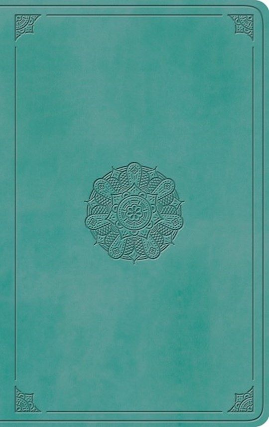 B-ESV- LARGE PRINT VALUE THINLINE BIBLE- TURQUOISE, EMBLEM
