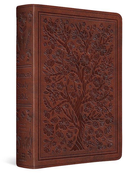 B-ESV- WOMEN'S STUDY BIBLE- CHESTNUT, ALMOND TREE DESIGN