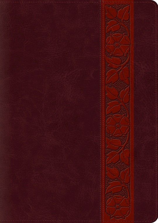 B-ESV- STUDY BIBLE- LARGE PRINT- MAHOGANY TRUTONE TRELLIS