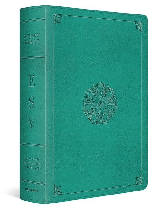 B-ESV- STUDY BIBLE- TURQUOISE EMBLEM