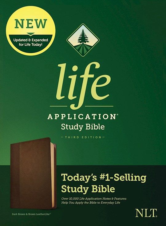 B-NLT- LIFE APPLICATION STUDY BIBLE- 3RD EDITION- DARK BROWN/BROWN
