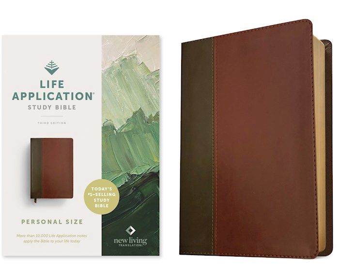 B-NLT- LIFE APPLICATION PERSONAL SIZE STUDY BIBLE- 3RD EDITION- BROWN/MAHOGANY