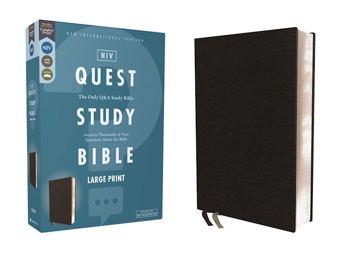 B-NIV- QUEST STUDY BIBLE- LARGE PRINT- BLACK BONDED LEATHER