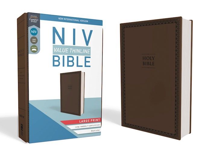 B-NIV- VALUE THINLINE BIBLE LARGE PRINT- CHOCOLATE BROWN
