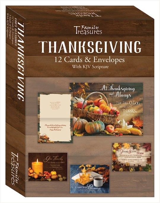 BOXED CARD- THANKSGIVING- GOD'S BLESSINGS- 12/BOX