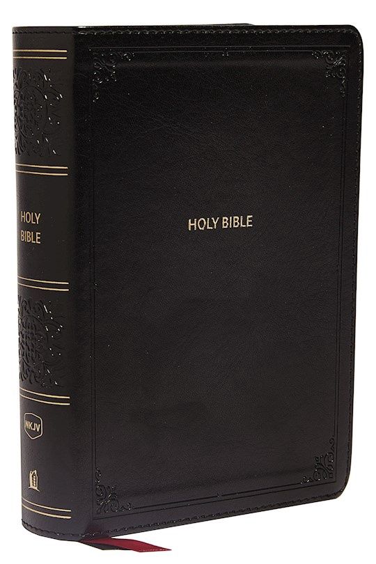 B-NKJV- COMPACT REFERENCE BIBLE- BLACK LEATHERSOFT