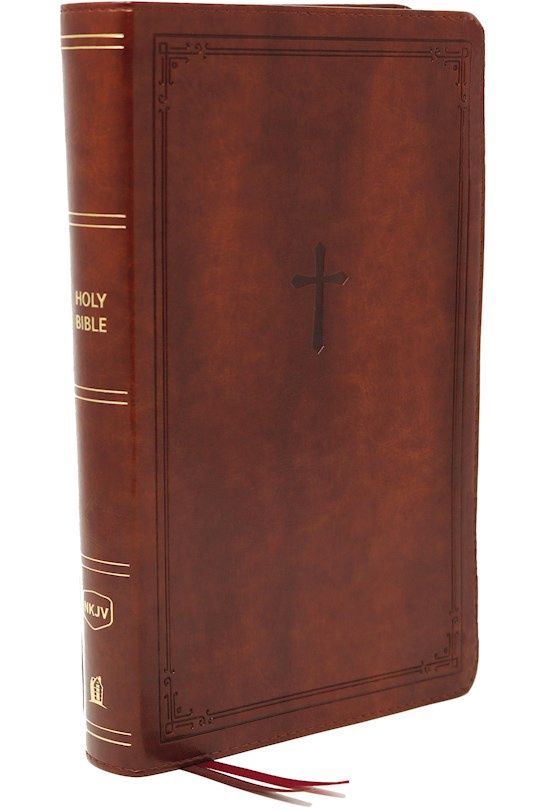 B-NKJV- PERSONAL SIZE LARGE PRINT REFERENCE BIBLE- BROWN LEATHERSOFT