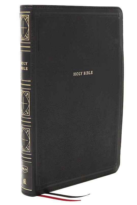 B-NKJV- THINLINE BIBLE GIANT PRINT- BLACK LEATHERSOFT