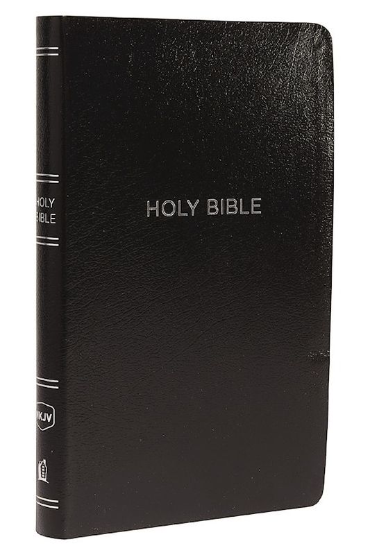 B-NKJV- THINLINE REFERENCE BIBLE- BLACK LEATHERSOFT