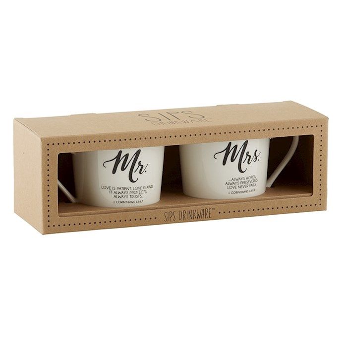 MUGS SET- MR. &amp; MRS.- SET OF 2