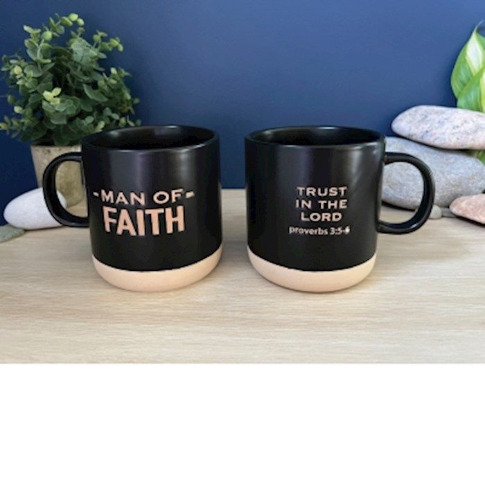 MUG- MAN OF FAITH, WAX RESIST