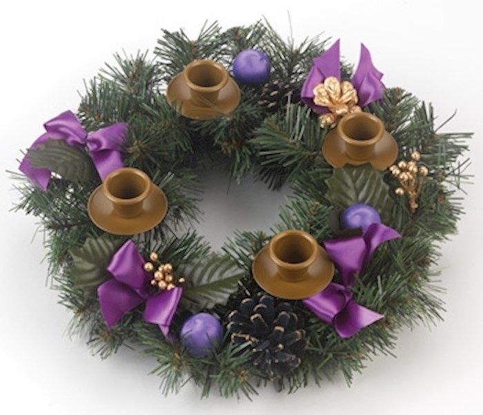 ADVENT WREATH- PURPLE RIBBON
