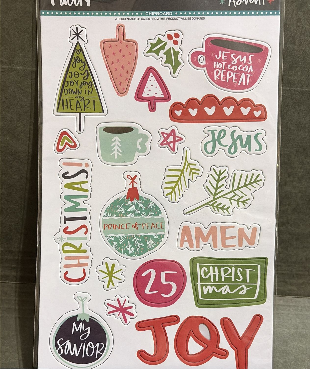 BJR- CHIPBOARD STICKERS- ADVENT