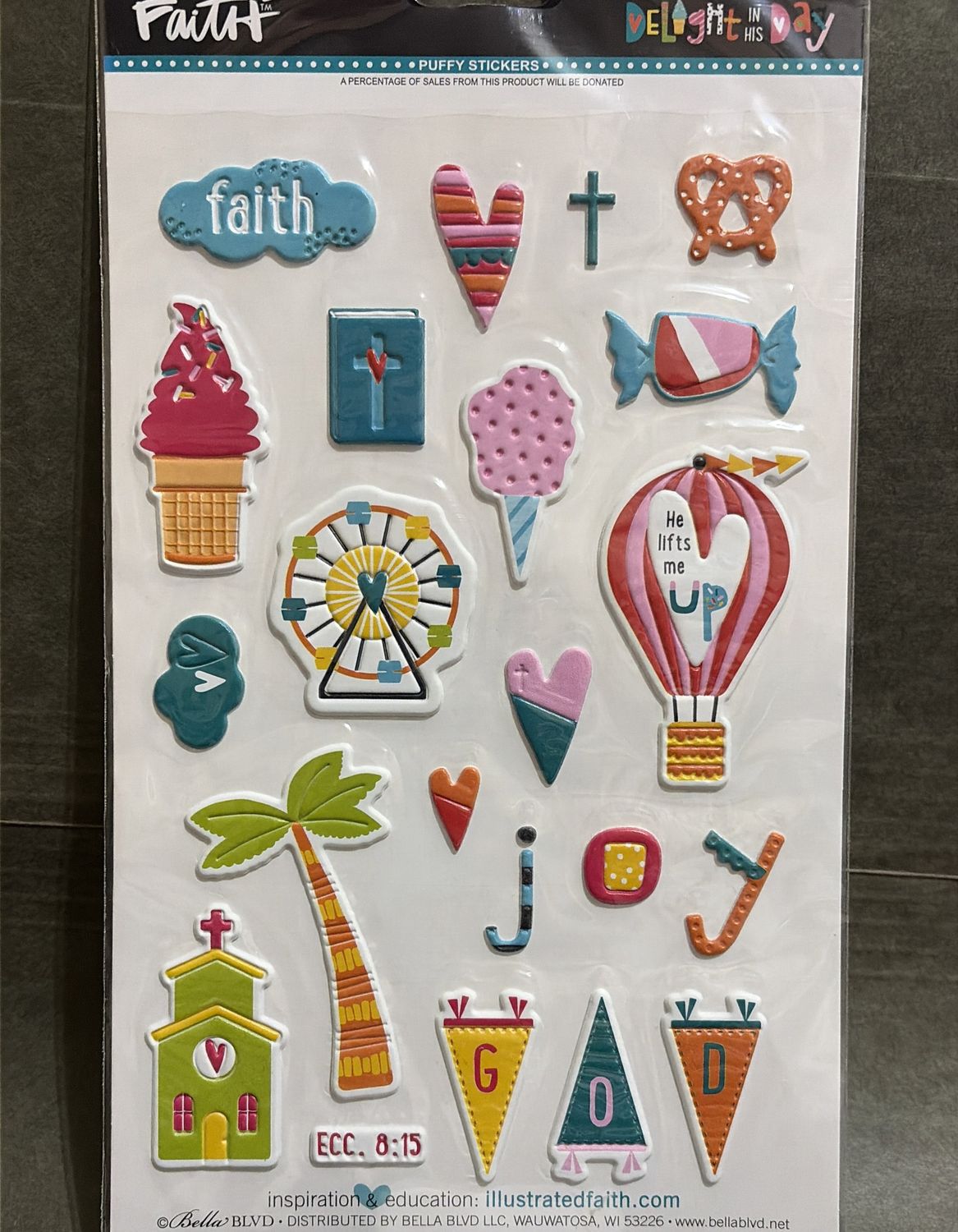 BJR- PUFFY STICKERS- DELIGHT IN HIS DAY