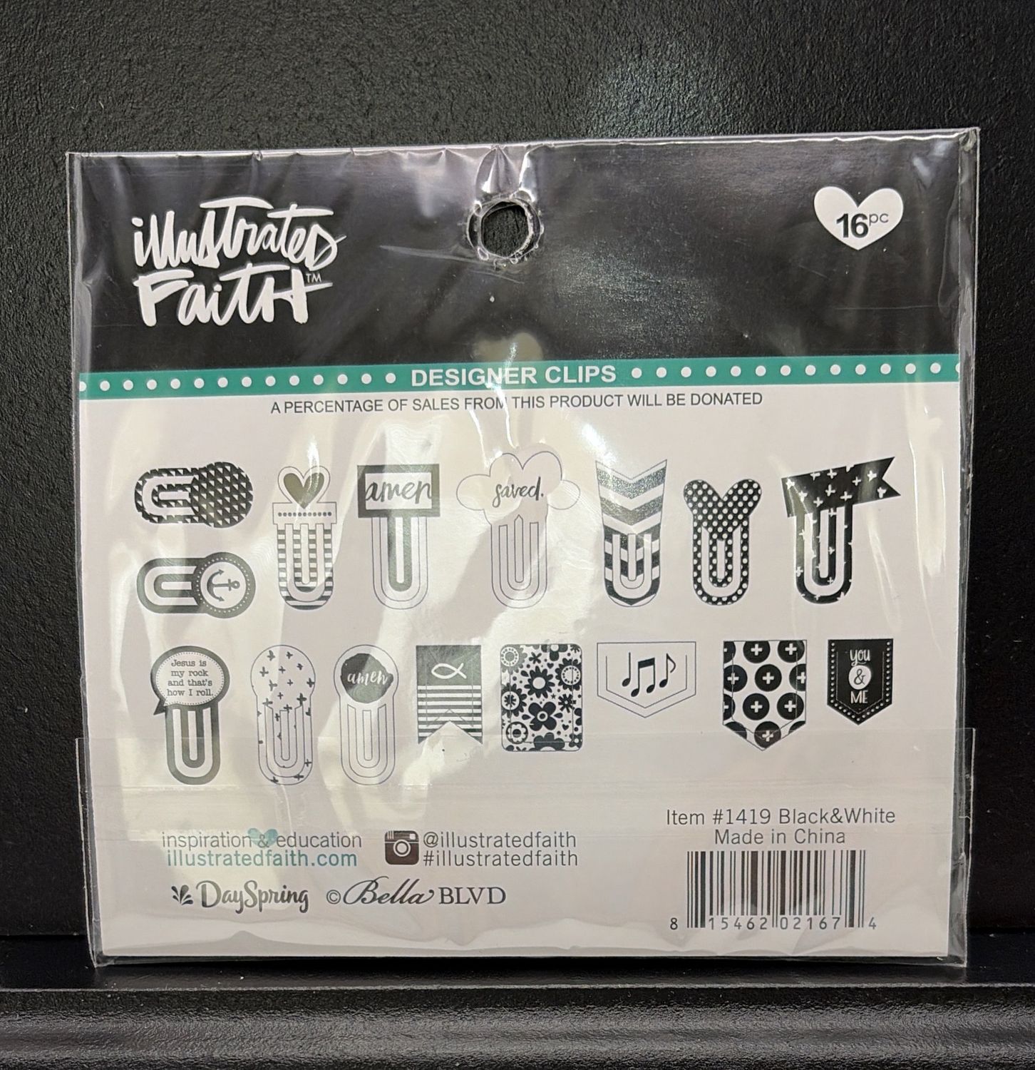 BJR- DESIGNER CLIPS- BLACK &amp; WHITE