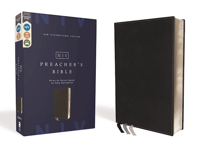 B-NIV- PREACHER&#39;S BIBLE, VERSE-BY-VERSE FORMAT, BLACK LEATHERSOFT
