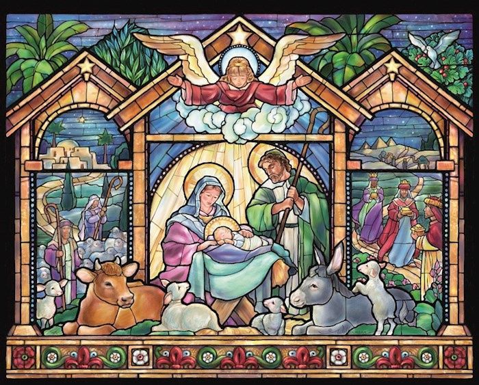 JIGSAW PUZZLE- STAINED GLASS NATIVITY- 1000 PIECES