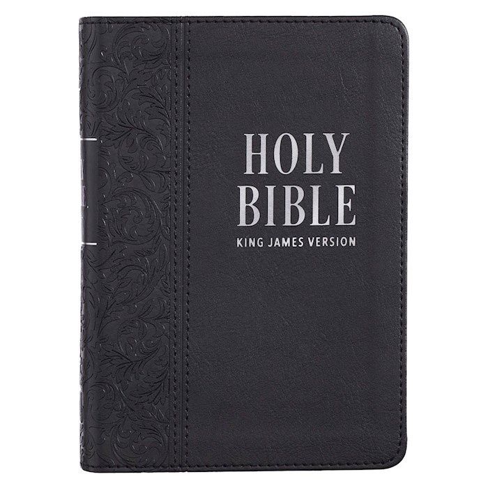 B-KJV- LARGE PRINT, COMPACT, BLACK, FAUX LEATHER