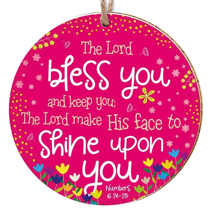 ORNAMENT- CERAMIC- BLESS YOU, PINK
