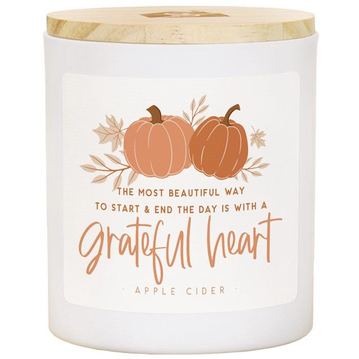 CANDLE- GRATEFUL HEART, PUMPKIN- APPLE CIDER SCENT