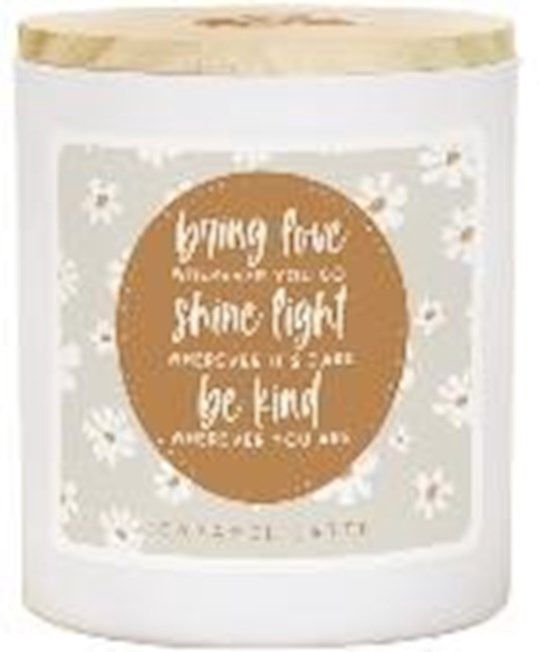 CANDLE- BRING LOVE, DAISIES- CARAMEL LATTE SCENT